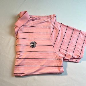 Martin timeless as the game short, sleeved large, pink, and black polo